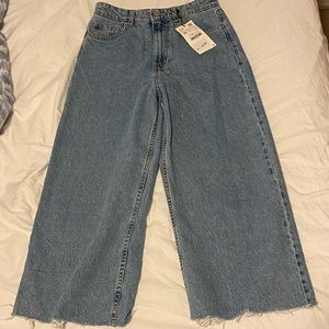 Zara Wide Leg Cropped Jeans
